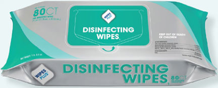 DISINFECTING WIPES WIPESPLUS RESEAL 80PK