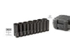 Tekton 1/2 Inch Drive Deep 6-Point Impact Socket Set with Case