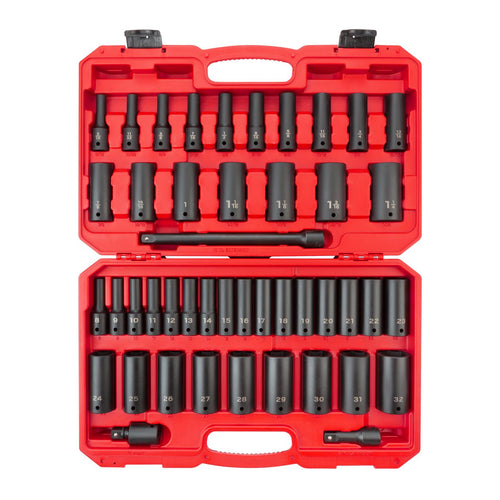 Tekton 1/2 Inch Drive Deep 6-Point Impact Socket Set with Case