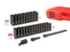 Tekton 1/2 Inch Drive Deep 6-Point Impact Socket Set with Case