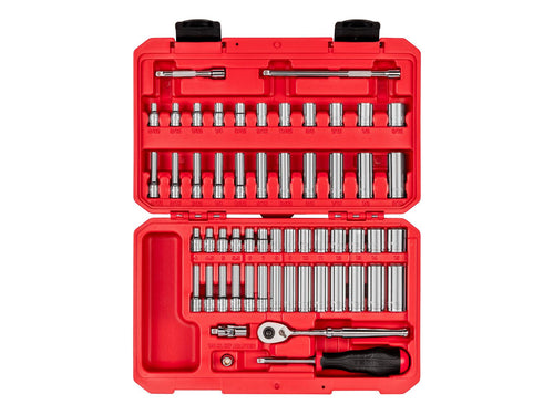 Tekton 1/4 Inch Drive 6-Point Socket and Ratchet Set with Case (56-Piece)