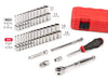 Tekton 1/4 Inch Drive 6-Point Socket and Ratchet Set with Case (56-Piece)