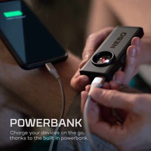 NEBO SLIM+ Best Rechargeable Pocket Light with Laser Pointer and Power Bank