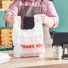Choice 1/6 Standard Size White Thank You Standard-Duty Plastic T-Shirt Bag