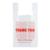 Choice 1/6 Standard Size White Thank You Standard-Duty Plastic T-Shirt Bag