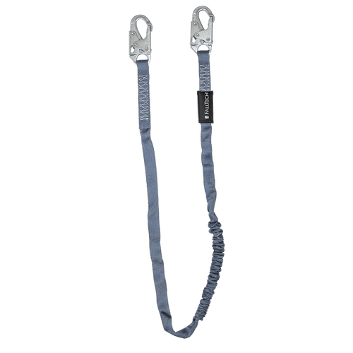 Fall Tech 6' Internal Energy Absorbing Lanyard, Single-leg with Steel Snap Hooks